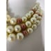 Vintage 80s Gold Tone Ball And Faux Pearl Necklace