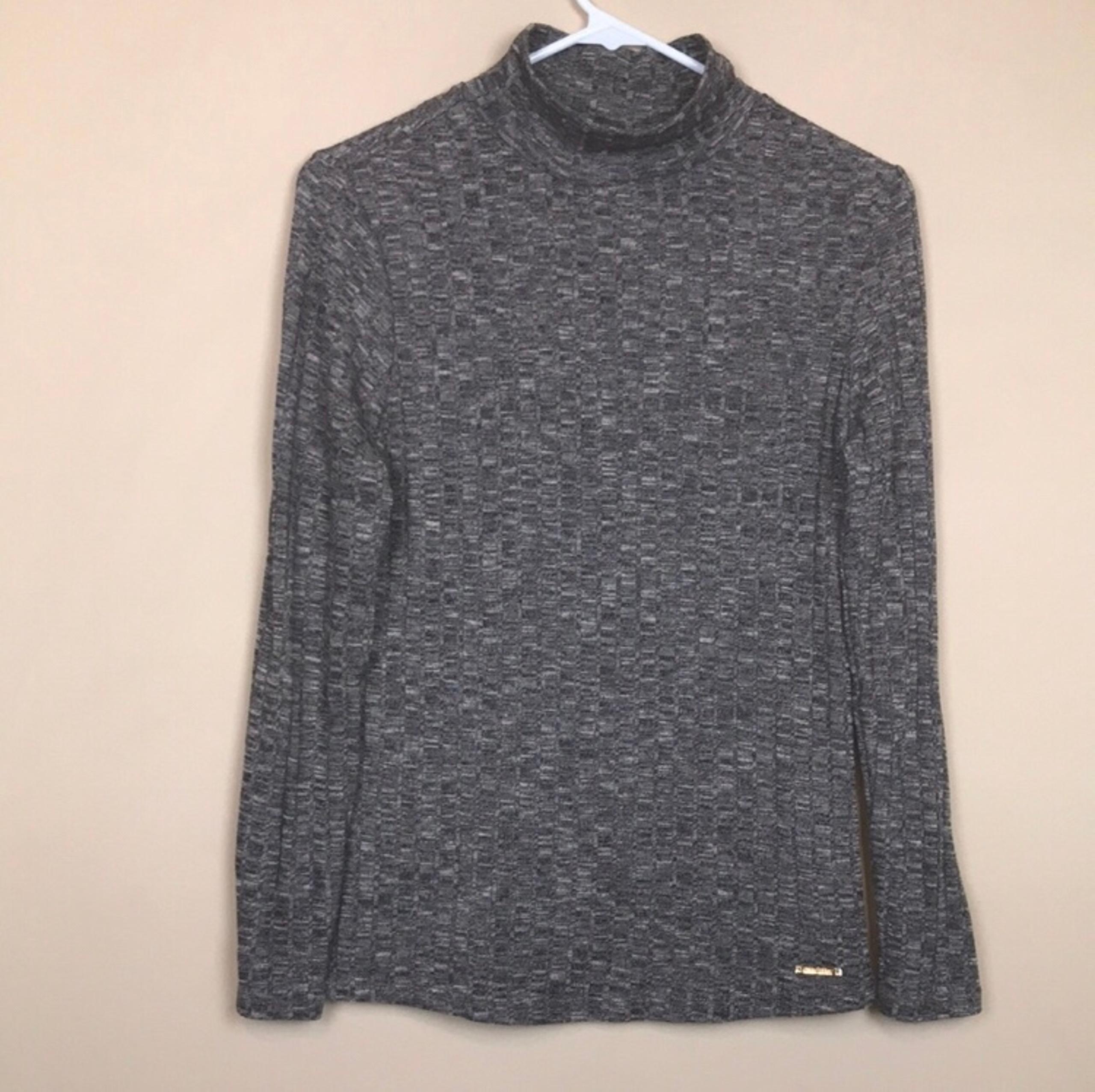 Nine West Women’s Knit Gray Mock Neck Long Sleeve Sweater