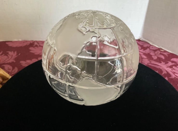 Vintage Goebel Lead Crystal Earth Globe replacement hard to find. GLOBE ONLY!!!