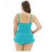 Always For Me Size 14W Isabella Twist Front Bandeau Shirred Tankini Top/Bottom