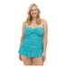 Always For Me Size 14W Isabella Twist Front Bandeau Shirred Tankini Top/Bottom