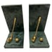 Linco Marble Green Brass Metal Golf Club Sports Bookends Taiwan ROC Set