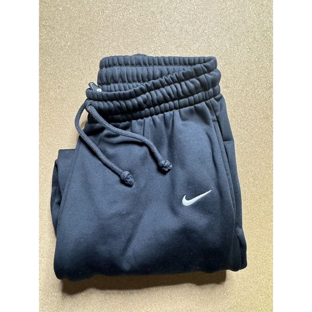 Nike Mens small Fleece Joggers Taper Leg Sweatpants 826431-451 Active Gym Black