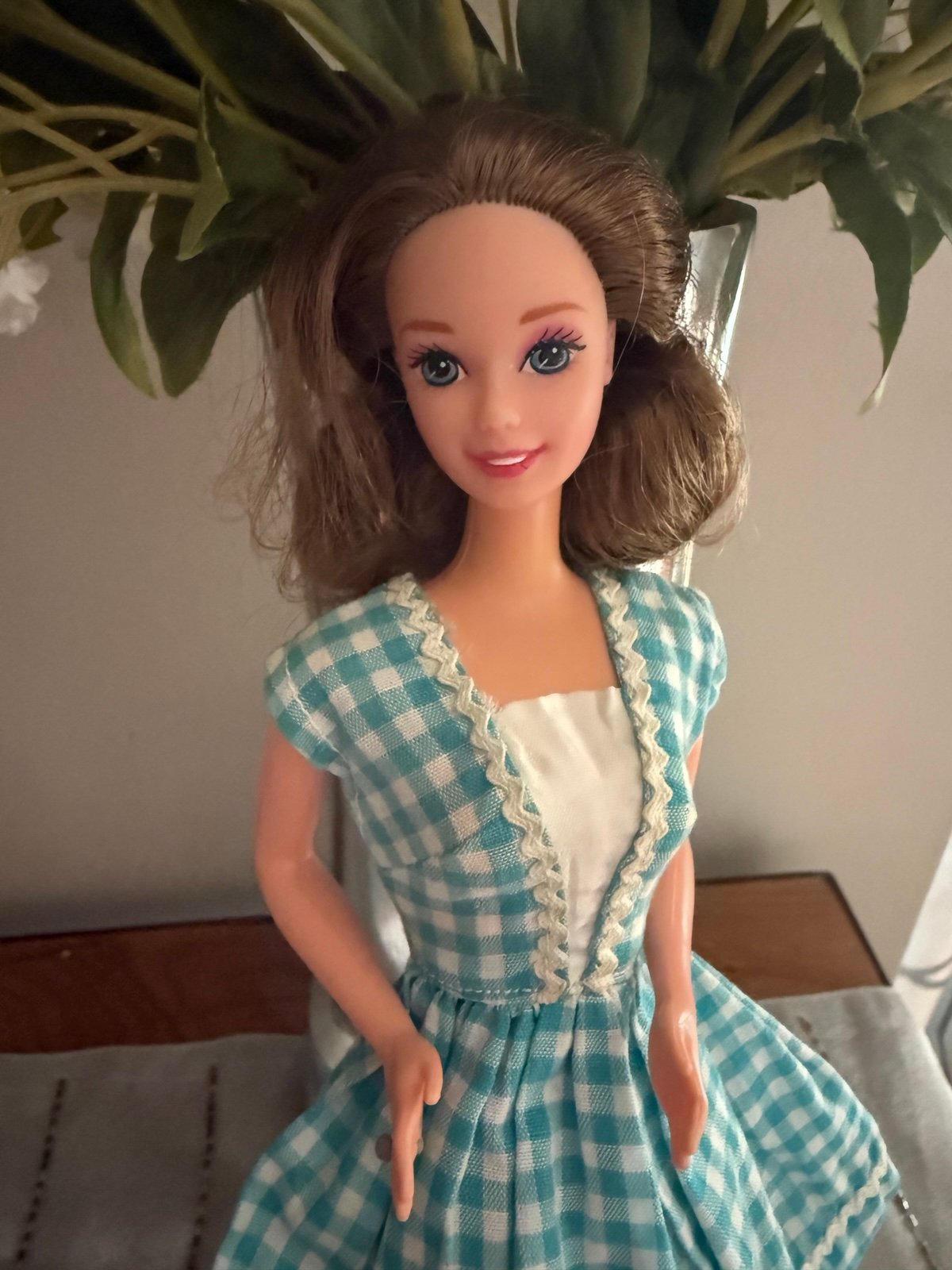 Vintage Barbie “Pioneer” doll in gingham dress