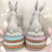 2 set of Easter Bunny with Macaroons & Ice Cream Sitting on Macaroon