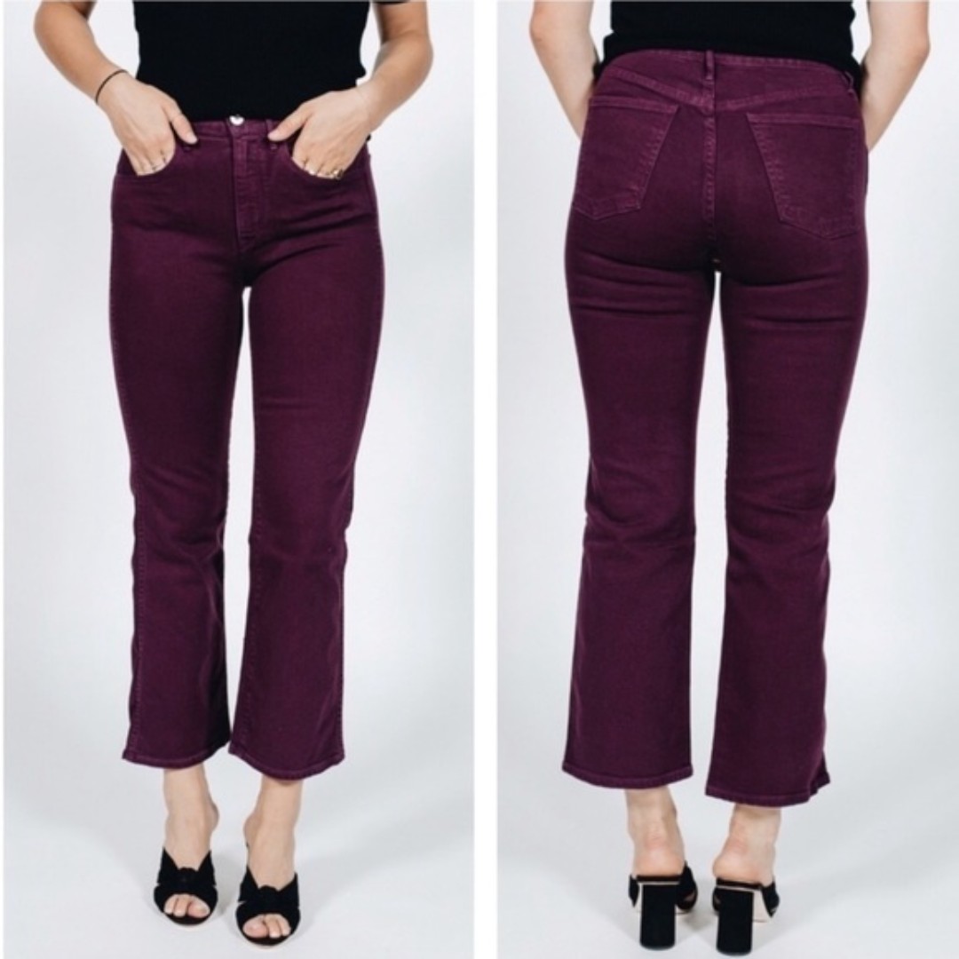 3x1 Burgundy Shelter Wide Leg Jeans NWT Size 26