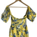 J.O.A. Yellow Floral Balloon Sleeve Off The Shoulder Mini Dress XS