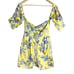 J.O.A. Yellow Floral Balloon Sleeve Off The Shoulder Mini Dress XS