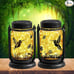 2 Pack Outdoor Hanging Solar Lanterns, Hummingbird Theme Vintage Glass Mason Jar