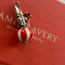 James Avery Enamel Christmas gnome art glass charm