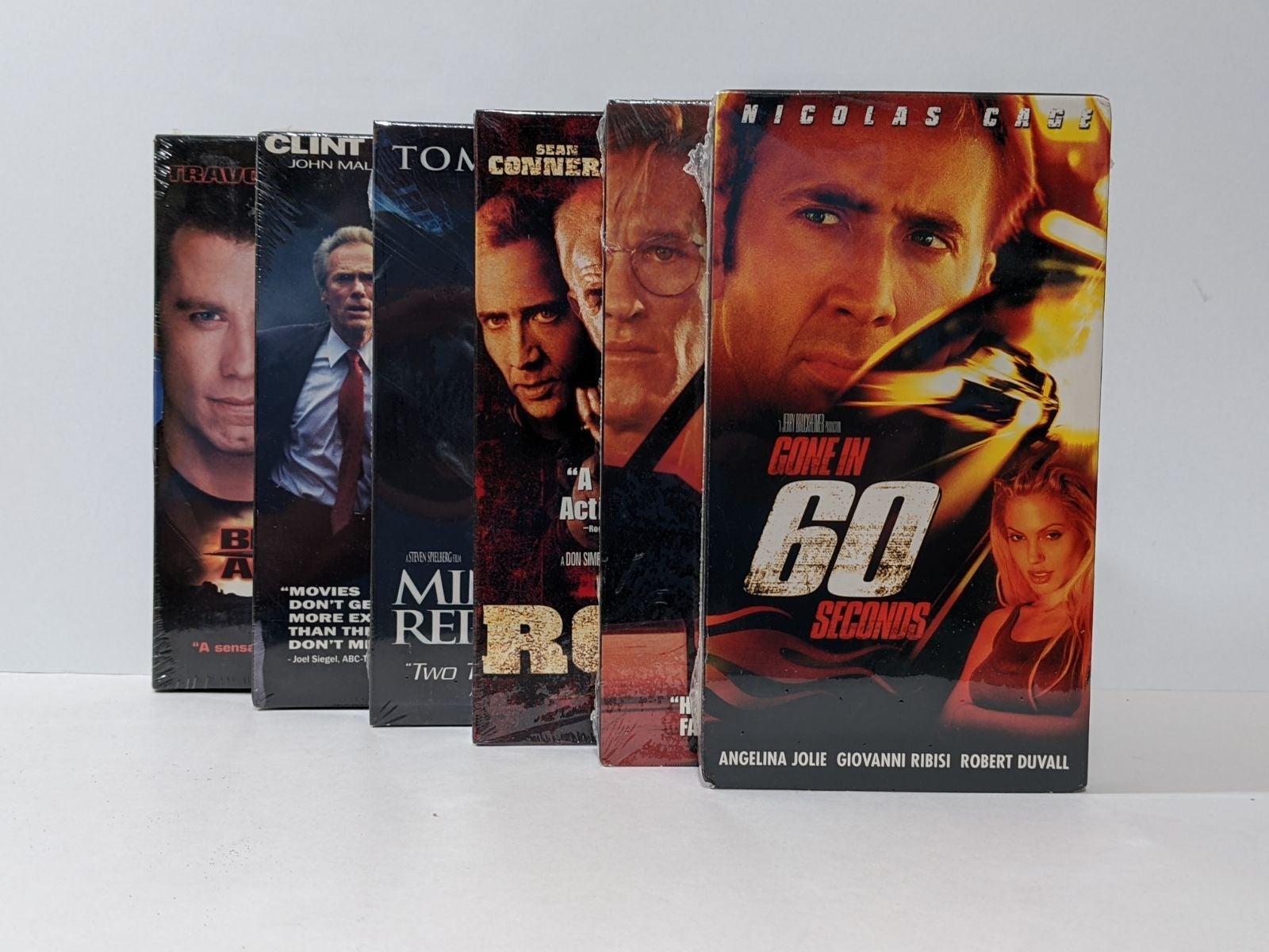 Vintage Sealed VHS Lot 90s & 00s Action Movies Cruise, Cage, Eastwood, Connery