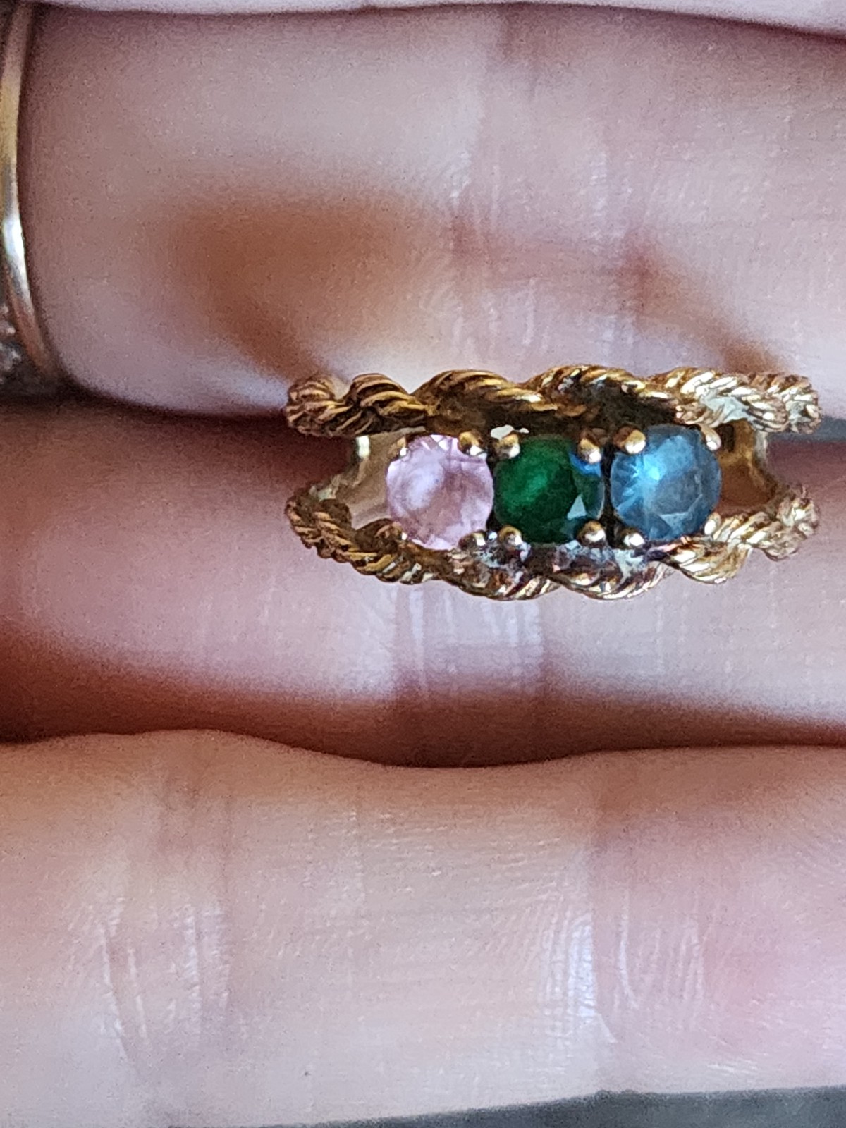 10k gold gem ring vintage