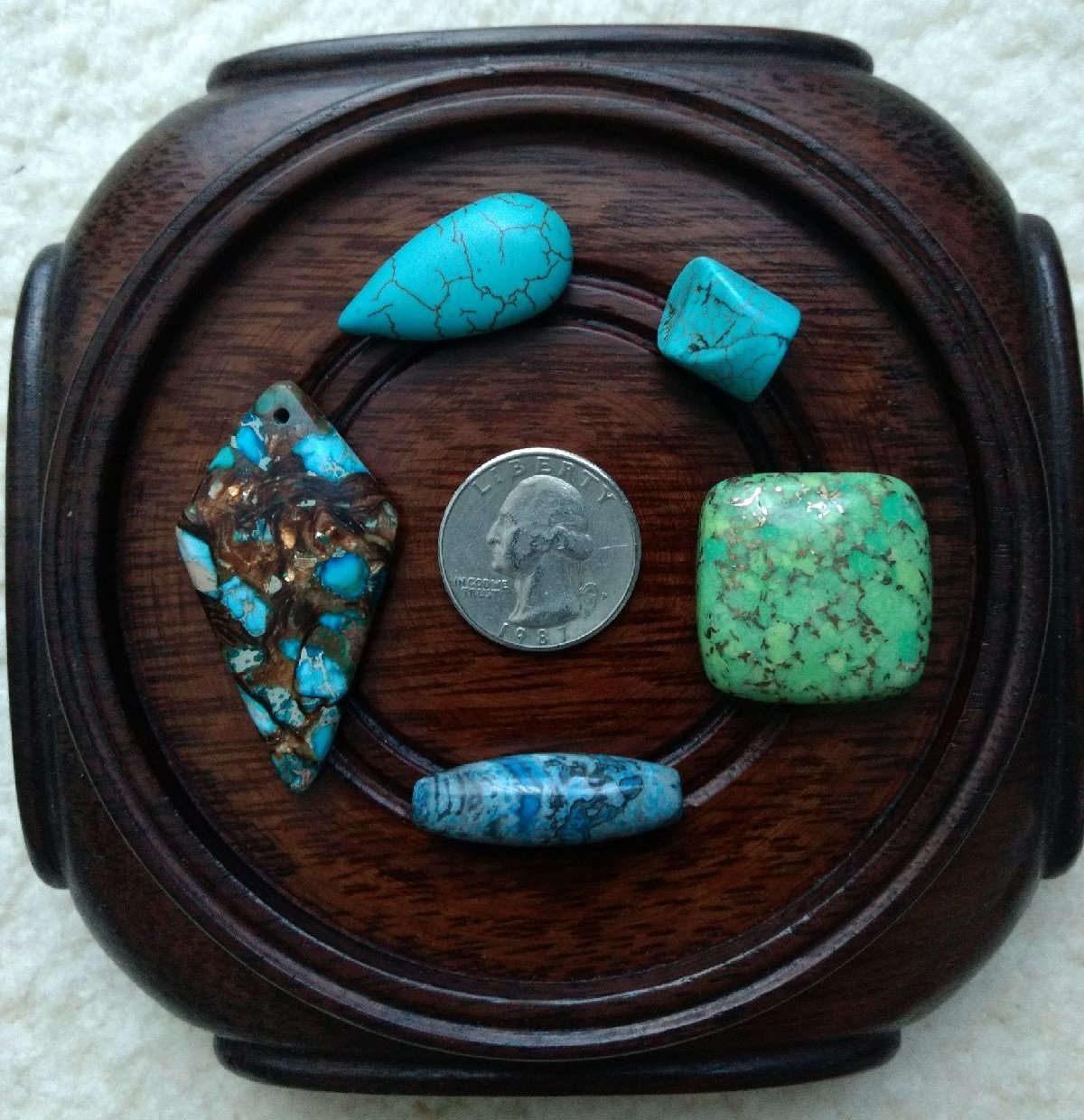 Turquoise Copper Tone Stone Beads