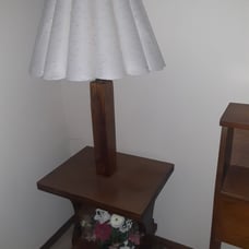 Vintage Pedastle Stand Table with Built-in Lamp