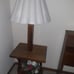 Vintage Pedastle Stand Table with Built-in Lamp