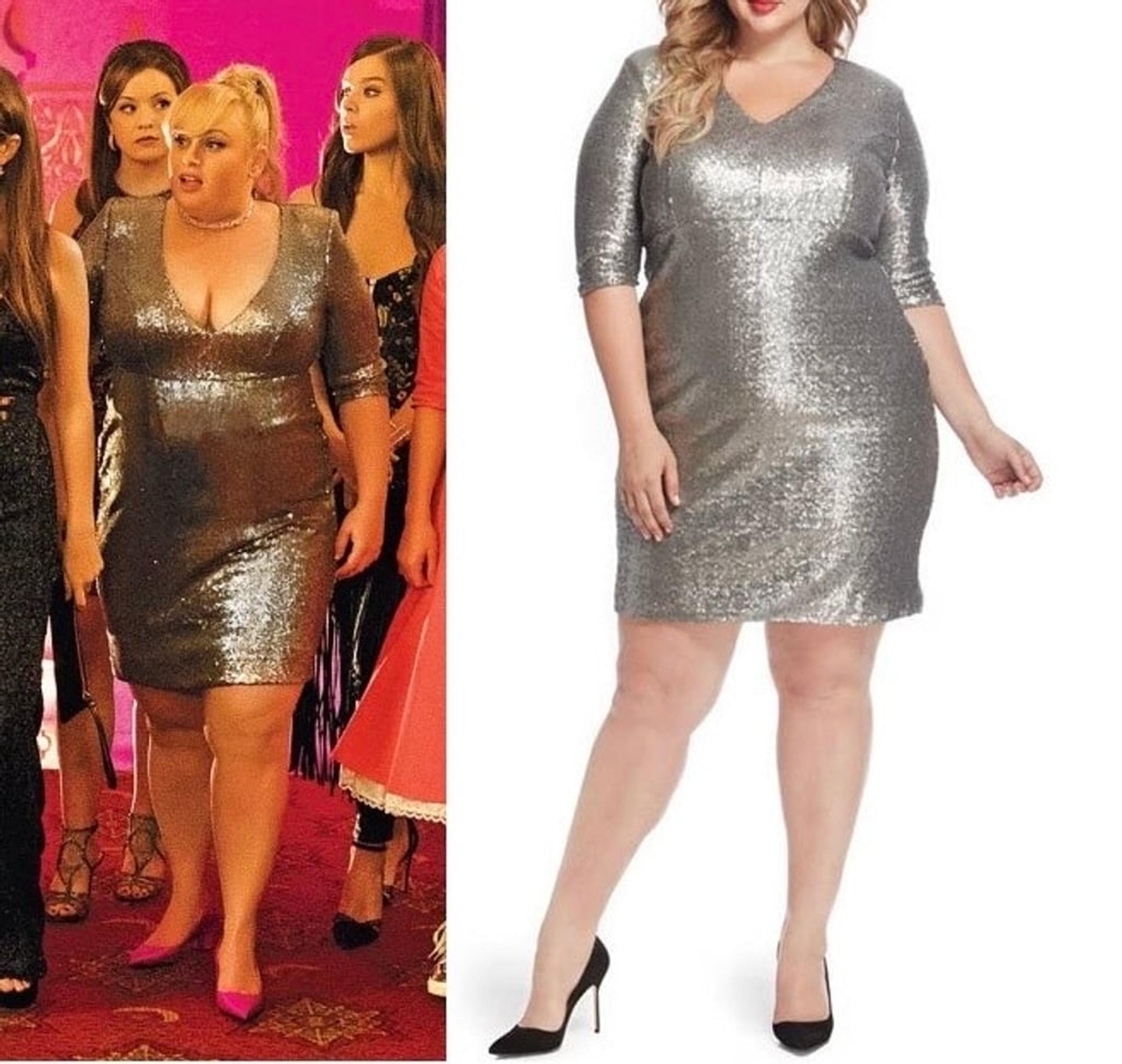 Women's Rebel Wilson X Angels Dress Size 18W Silver Sequin
