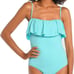 La Blanca Women's Ruffle Bandeau One Piece Swimsuit Size 6 NWT