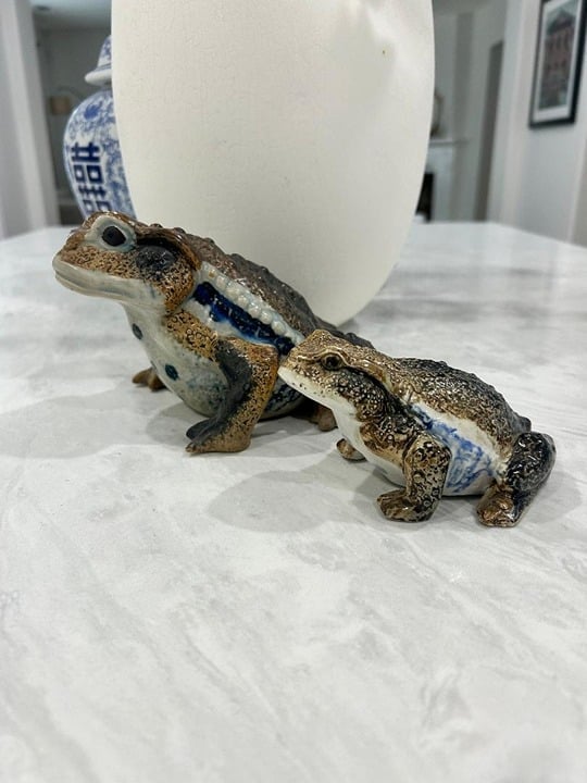 Otagiri-style toad figurines from Occupied Japan