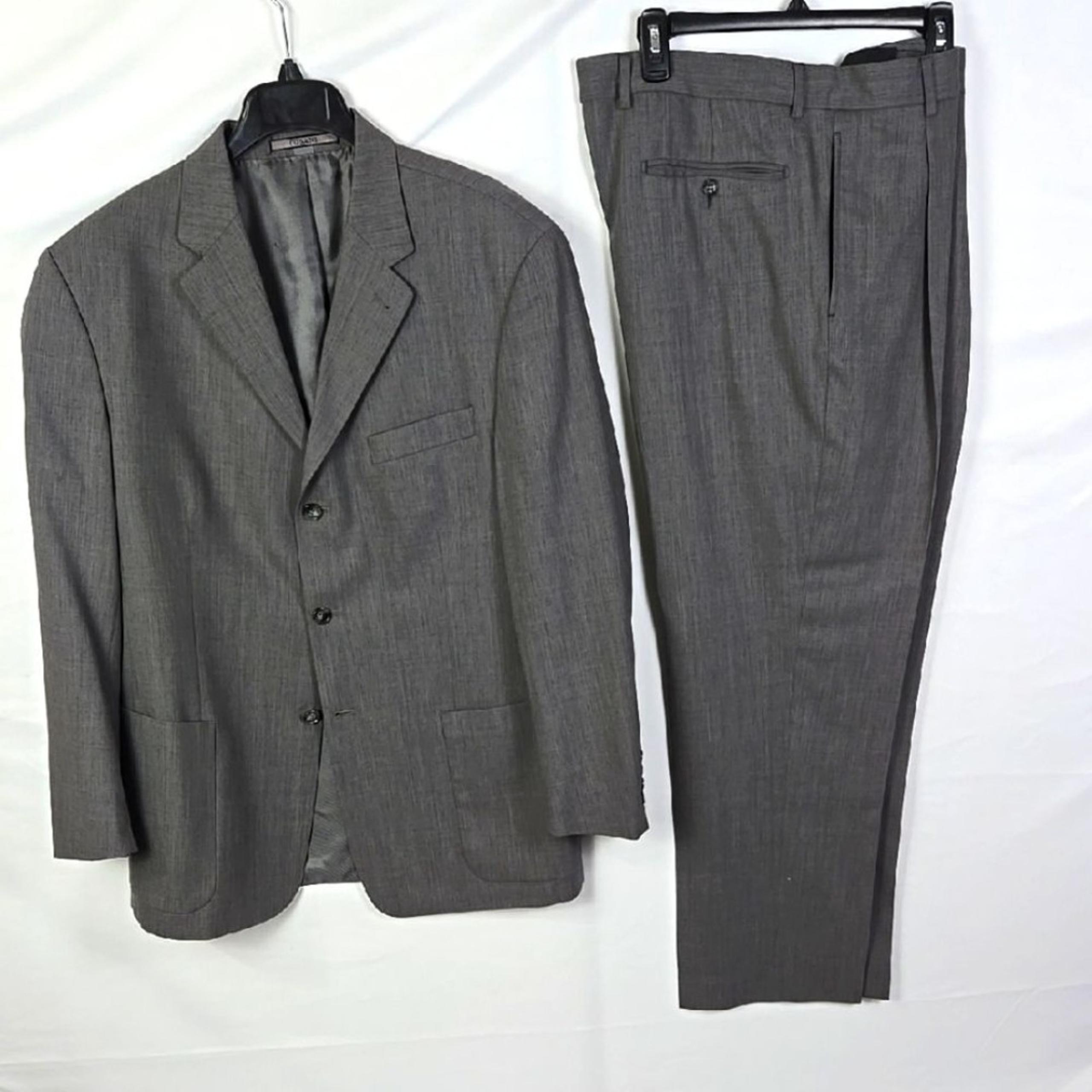 Giorgio Cosani 140s Men's Wool Gray Suit Blazer and Pants Sz 44 X 36