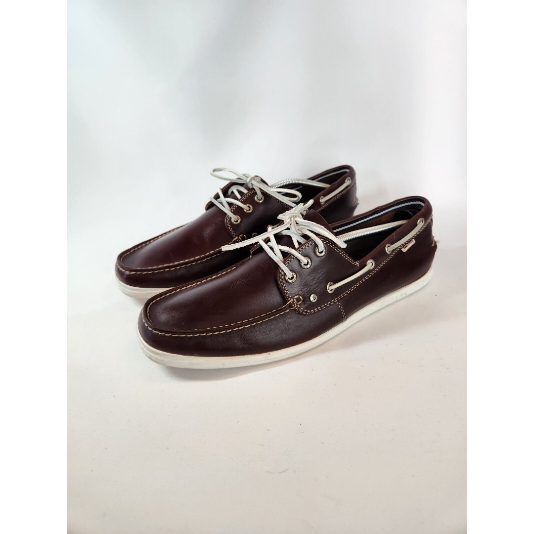 Nautica Classic Brown Leather Galley Boat Deck Shoe Sailing N83 Topsiders SZ 13