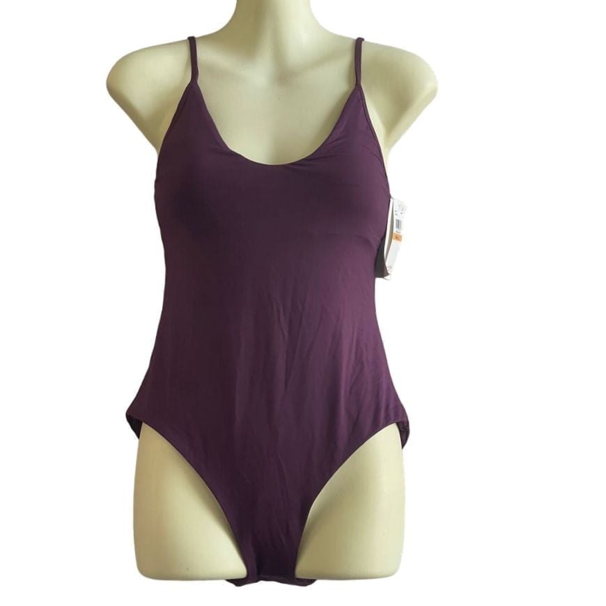 BECCA BY Rebecca Virtue Merlot Solid One Piece Swimsuit Size Small
