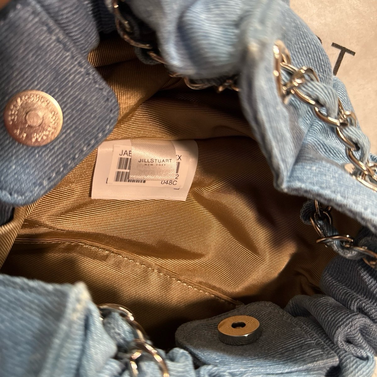ショルダーバッグ・ポシェット JILLSTUART denim drawstring chain shoulder S ☆JILL BY JILLSTUART☆人気 denim drawstring chain shoulder S