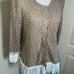Blouse A'reve Women's Beige Ivory Button Up Lace Embellish 3/4 Sleeve Cardigan