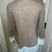 Blouse A'reve Women's Beige Ivory Button Up Lace Embellish 3/4 Sleeve Cardigan