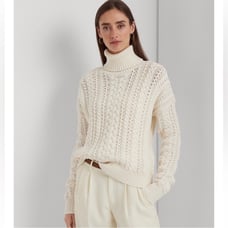 Lauren Ralph Lauren Women's Cable-Knit Turtleneck Sweater