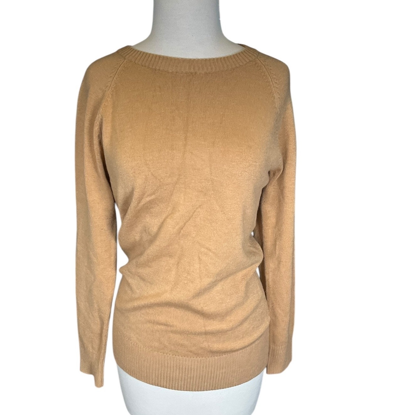 French Connection Light Weight Light Brown Super Soft Sweater Small Boat Neck