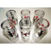Libbey Glass set of 6 Showboat Tom Collins glasses red, black, and white, Vint