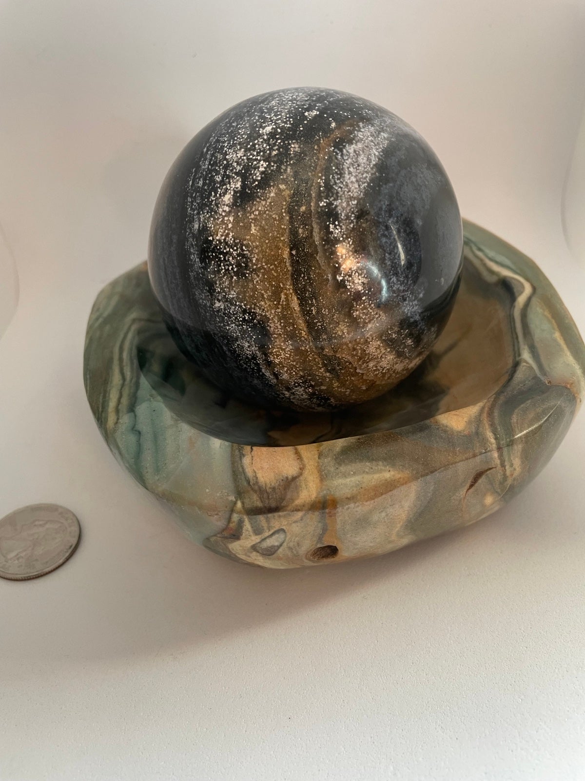 Ocean Jasper sphere and bowl