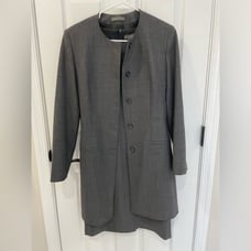 Christina Gavioli Wool Blend Gray Pencil Dress Jacket Suit Women’s Size 8 US