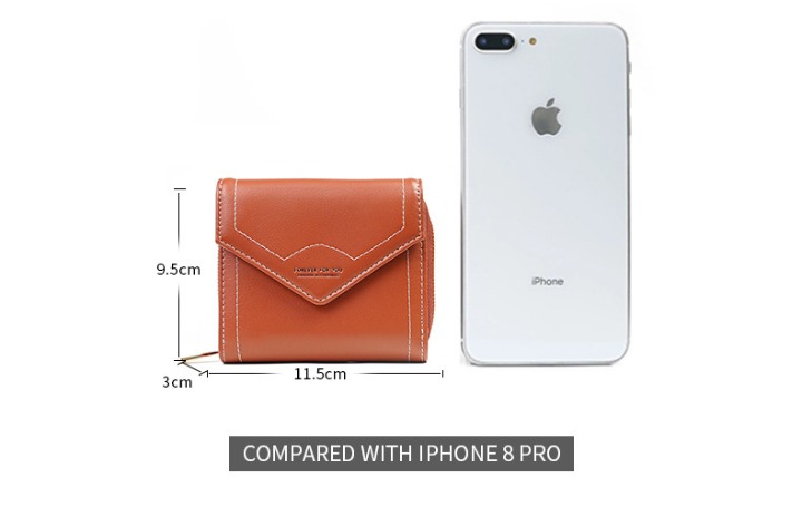 Lady Colorful Small Purse Coin Bag Leather Wallet with Flap