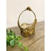 Vintage Gold Filigree Ormolu Footed Basket with Glass Coasters