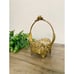 Vintage Gold Filigree Ormolu Footed Basket with Glass Coasters
