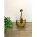 Vintage Gold Filigree Ormolu Footed Basket with Glass Coasters