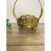 Vintage Gold Filigree Ormolu Footed Basket with Glass Coasters