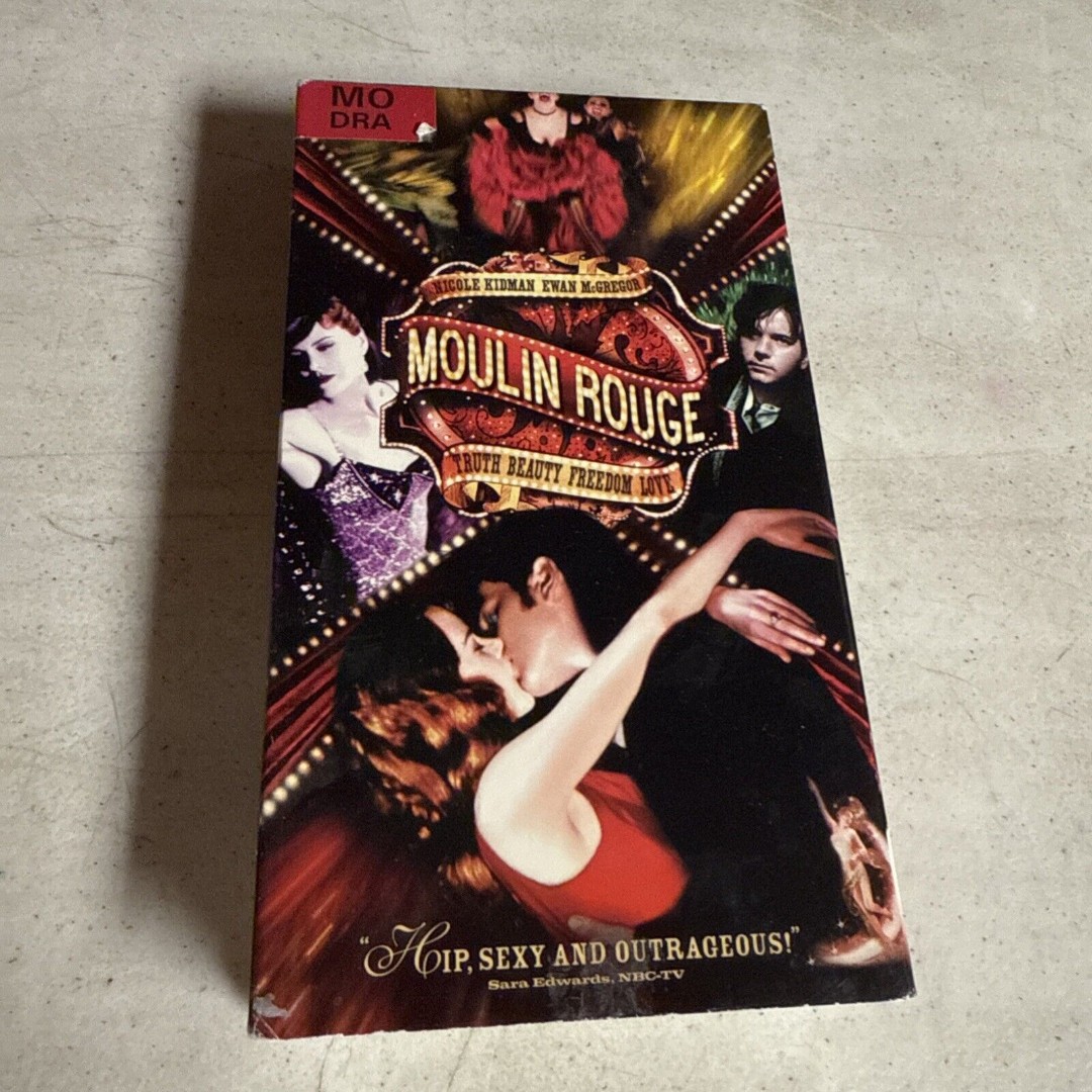 Moulin Rouge VHS Tape Used Nicole Kidman (White Hollywood Video VHS) RARE HTF