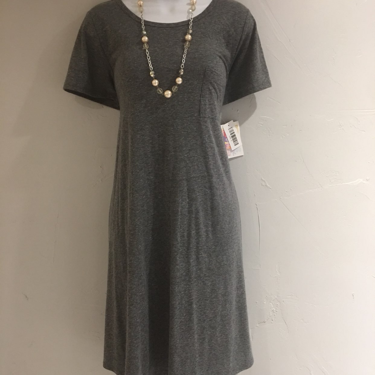 Charcoal Gray Carly T-shirt Dress S Lula