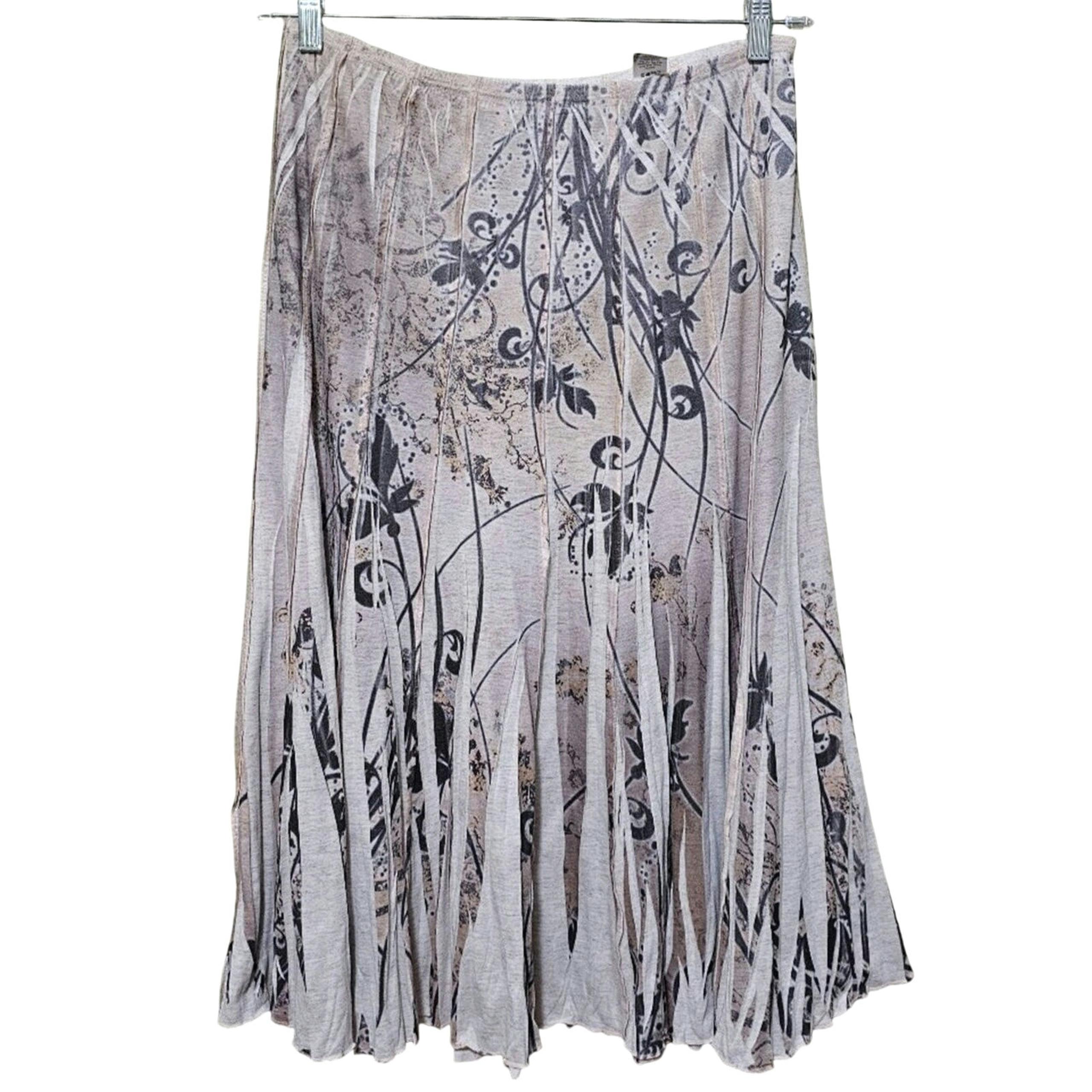 Coldwater Creek A-Line Maxi Skirt Pleated Pull On Made in USA Size Large