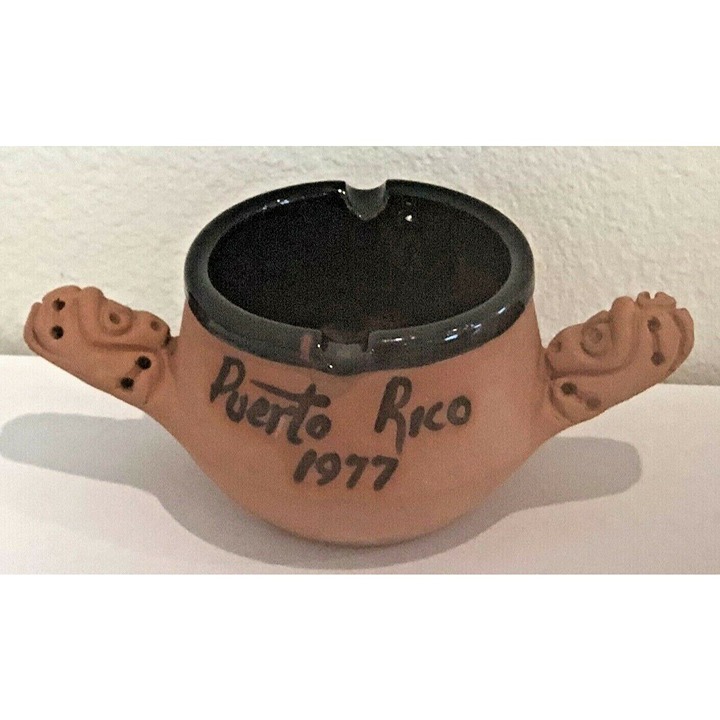 RARE VINTAGE 1977 PUERTO RICO NLPUS 74TH CONVENTION CERAMIC LOS TAINOS ASHTRAY