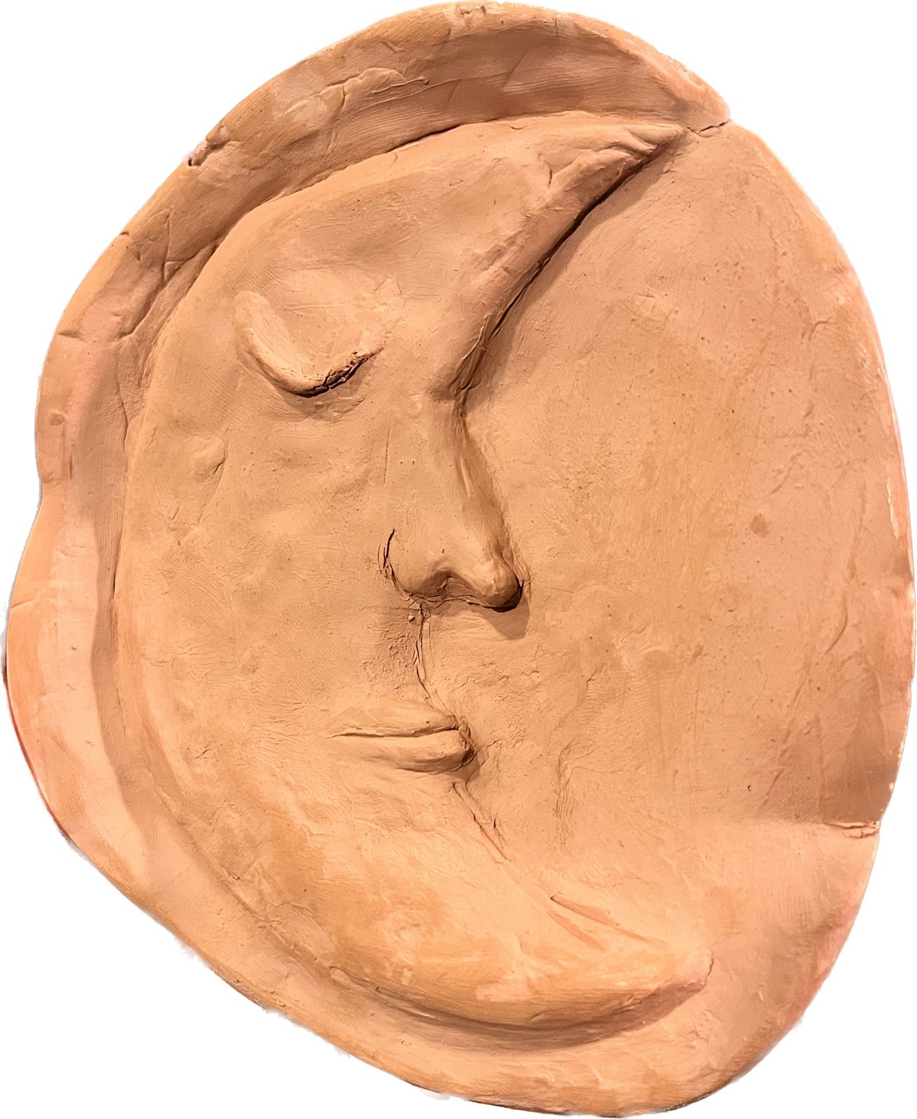 Handmade Artisian Boho Earthy Cresent Moon Man Clay Trinket Dish Made by Myself