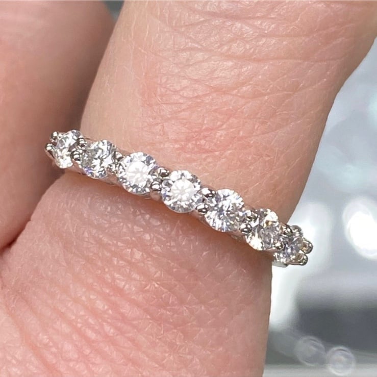 Certified 0.70 Carat Diamond Wedding Band ~ Genuine Moissanite Stackable Ring