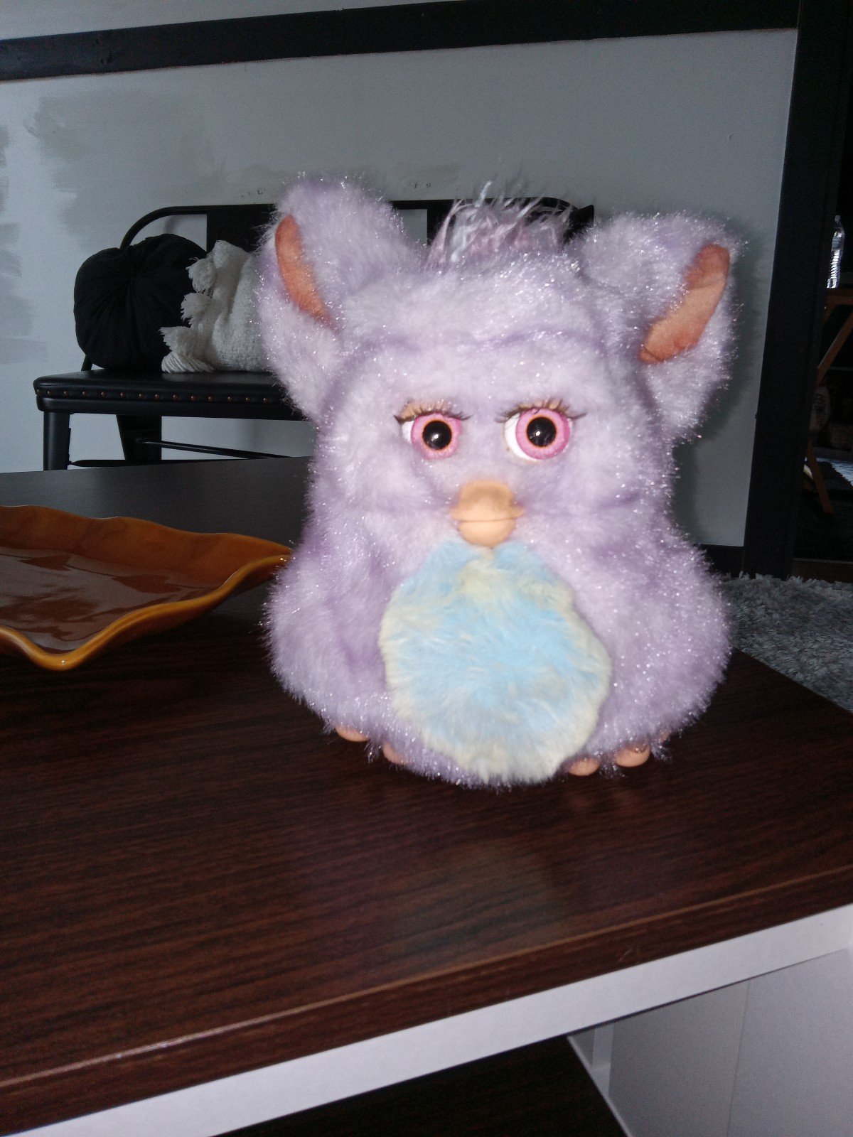 Furby Purple Grapesycle 2005. Very rare pink eyes.