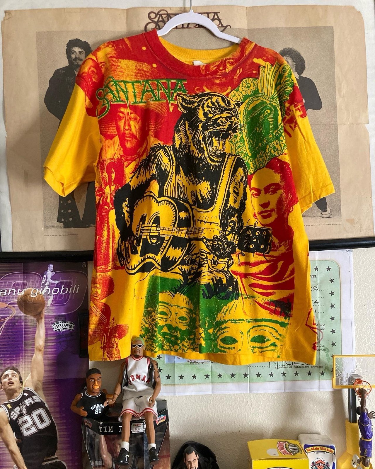 Very Rare vintage Santana All over print shirt