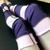 Reversible Pink Striped Leg Warmers Purple Patchwork Leggings Upcycled Socks Psy