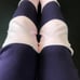 Reversible Pink Striped Leg Warmers Purple Patchwork Leggings Upcycled Socks Psy