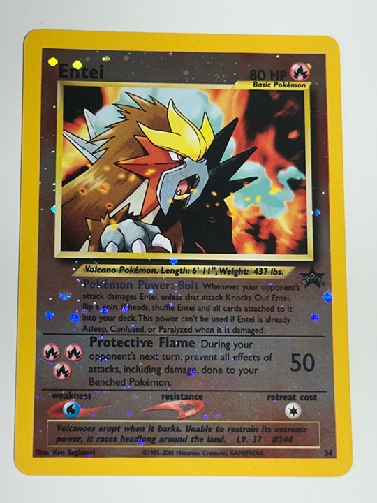 Promo 34 Reverse Holographic Entei Black Star Promo 1995 Pokemon Card