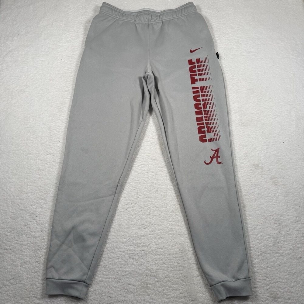 Nike Alabama Crimson Tide Joggers Men Small Grey Fleece Dri-Fit Pocket Sweatpant